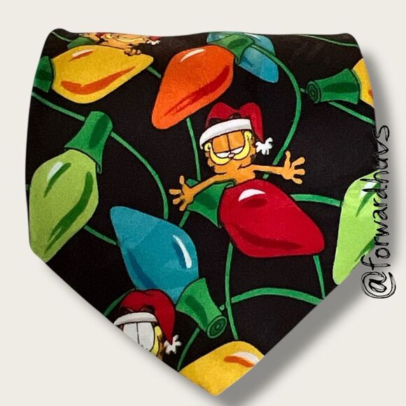Vintage Garfield Christmas Lights Necktie – Paws Addiction - Picture 4 of 7